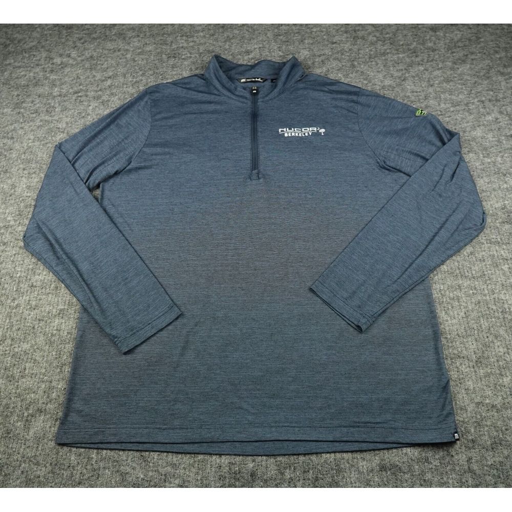 TravisMathew Pullover Mens 2XL Blue Heather 1/4 Zip Performance Golf Lightweight